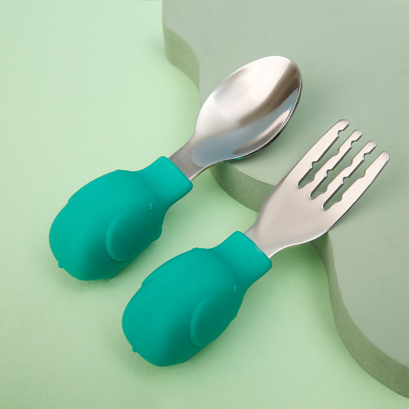 Baby Food Utensils Set - Elephat-Juego de vajilla para bebé, utensilios