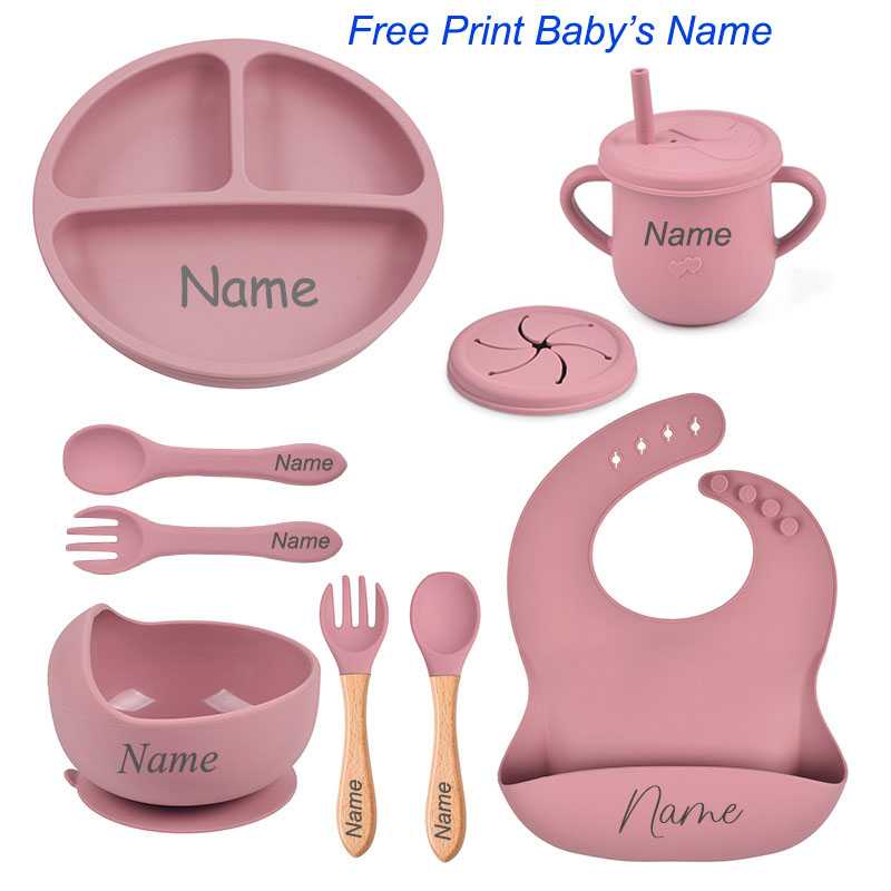 Baby Food Menu - Juego de vajilla de silicona con