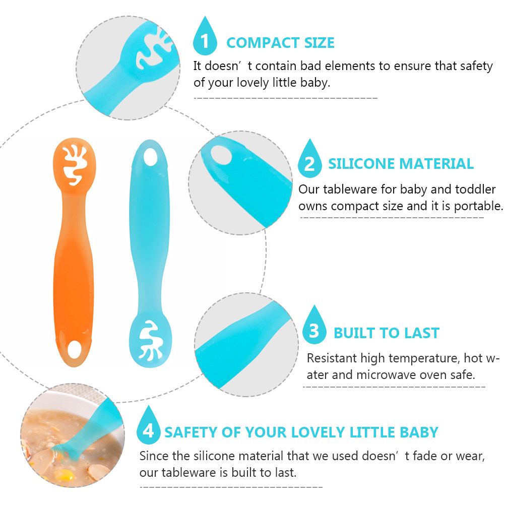 Baby Food Utensils Set - Juego de cucharas de aprendizaje para