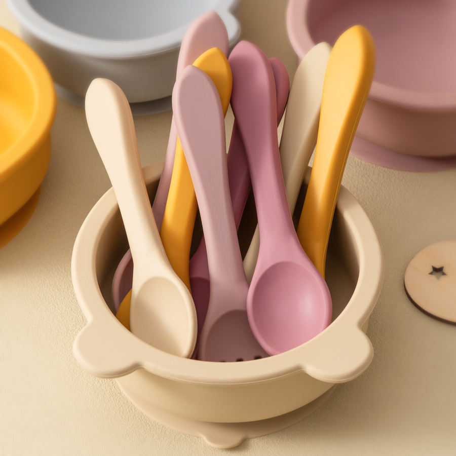 Baby Food Utensils Set - 2 unids/set de utensilios de silicona
