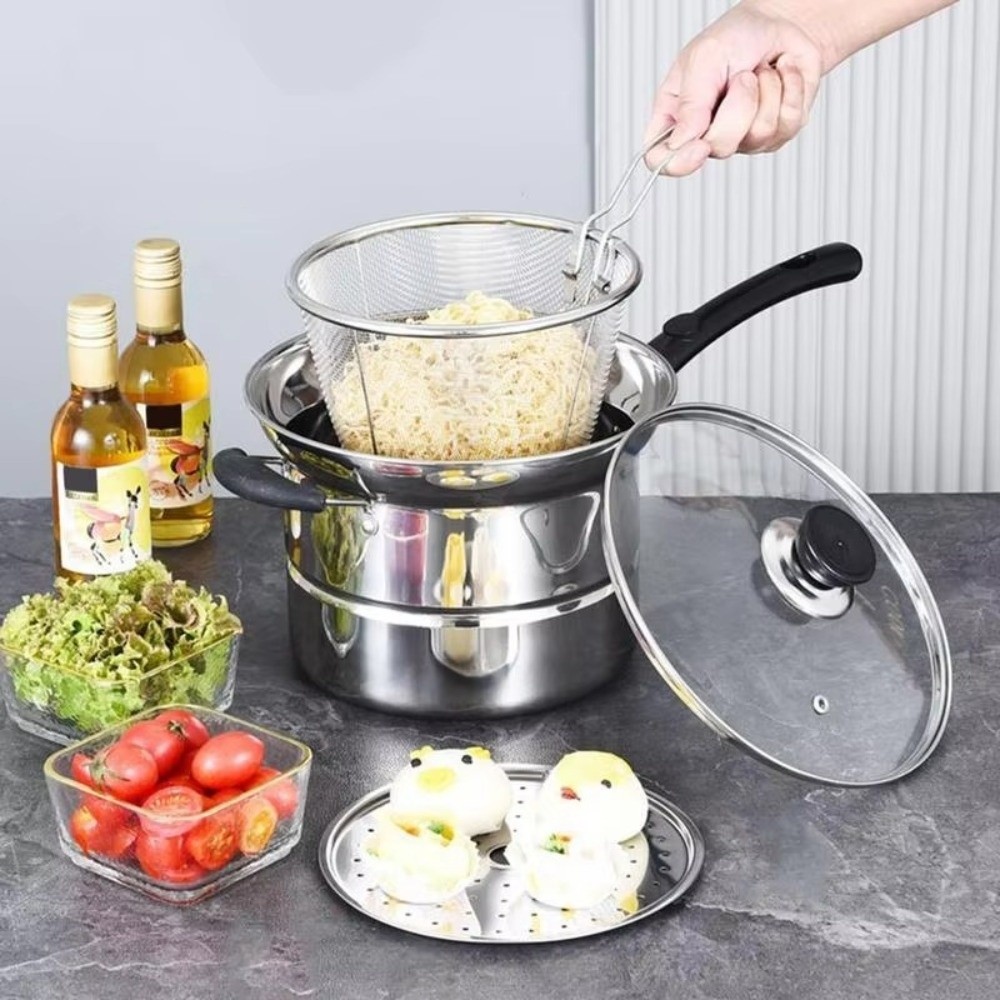 Baby Food Strainer - Olla freidora de acero inoxidable, colador