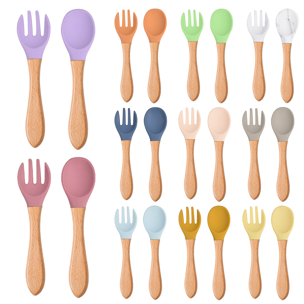 Baby Food Utensils Set - 2 unids/set de tenedor cuchara de