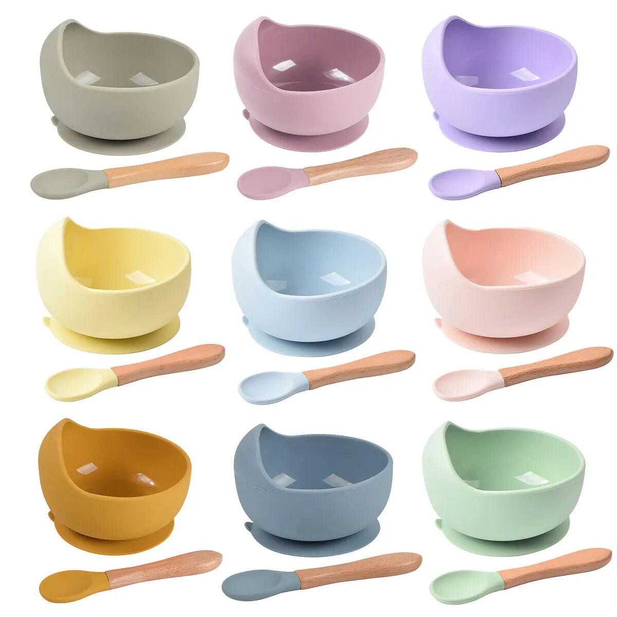 Baby Food Menu - Cuenco de alimentación de silicona para