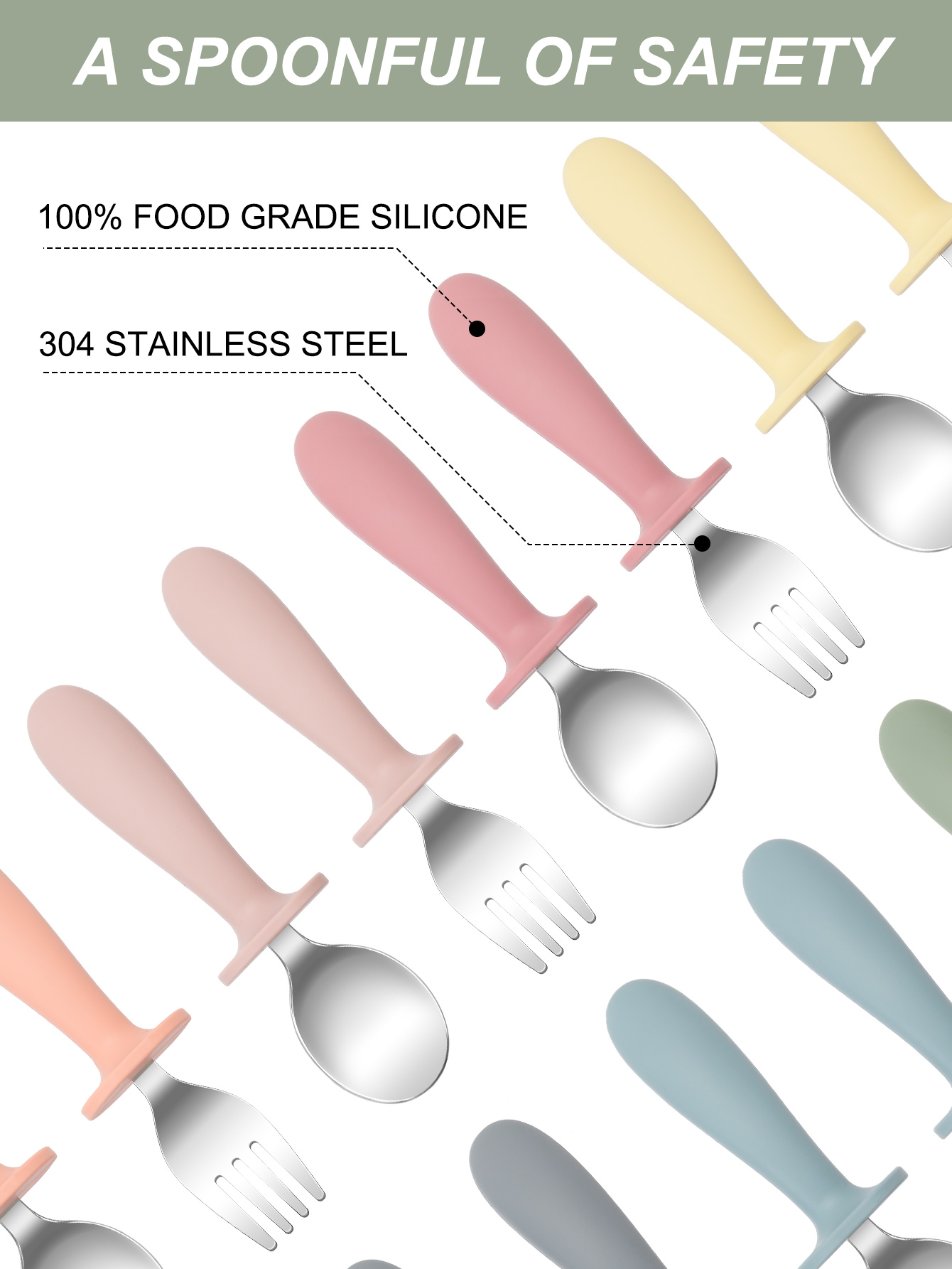 Juego de cuchara y tenedor de  - Baby Food Utensils Set reseña y precio