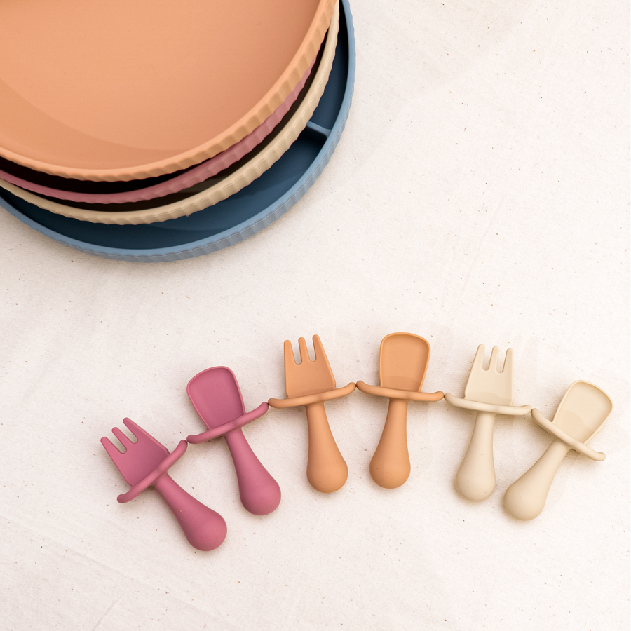 Mini Tenedor de silicona sin B - Baby Food Utensils Set reseña y precio