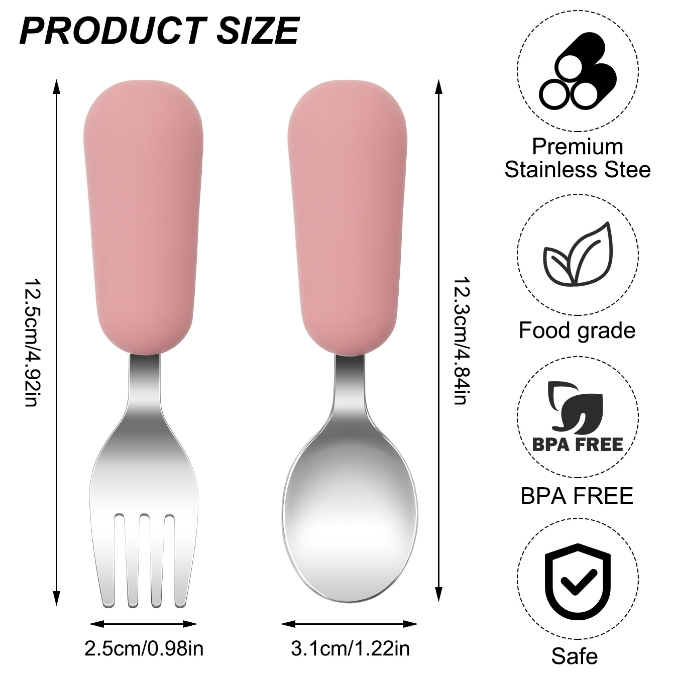 Color niños 2 uds tenedor cuch - Baby Food Utensils Set reseña y precio