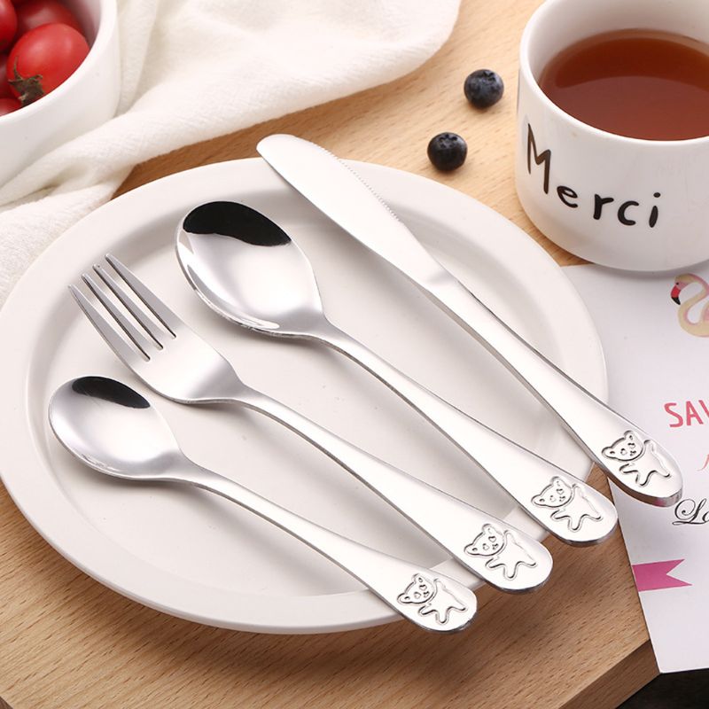 4 unids/set cucharadita para b - Baby Food Utensils Set reseña y precio