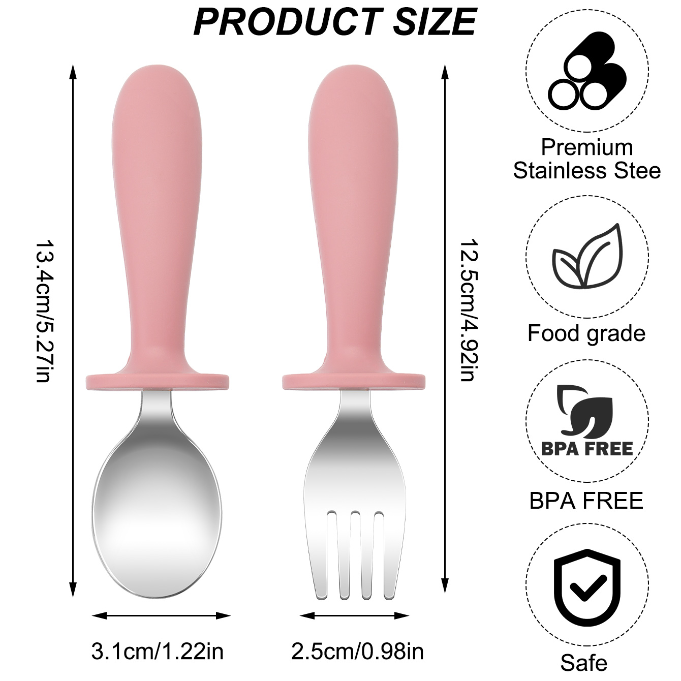 Color niños 2 uds juego de ten - Baby Food Utensils Set reseña y precio