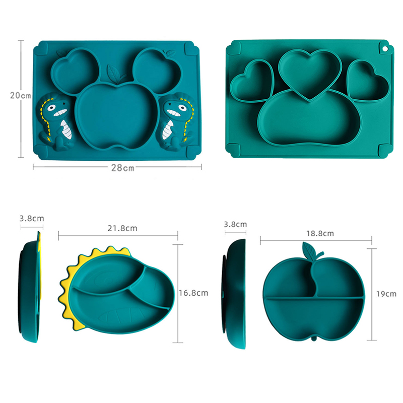 Vajilla de silicona de dinosau - Baby Food Utensils Set reseña y precio